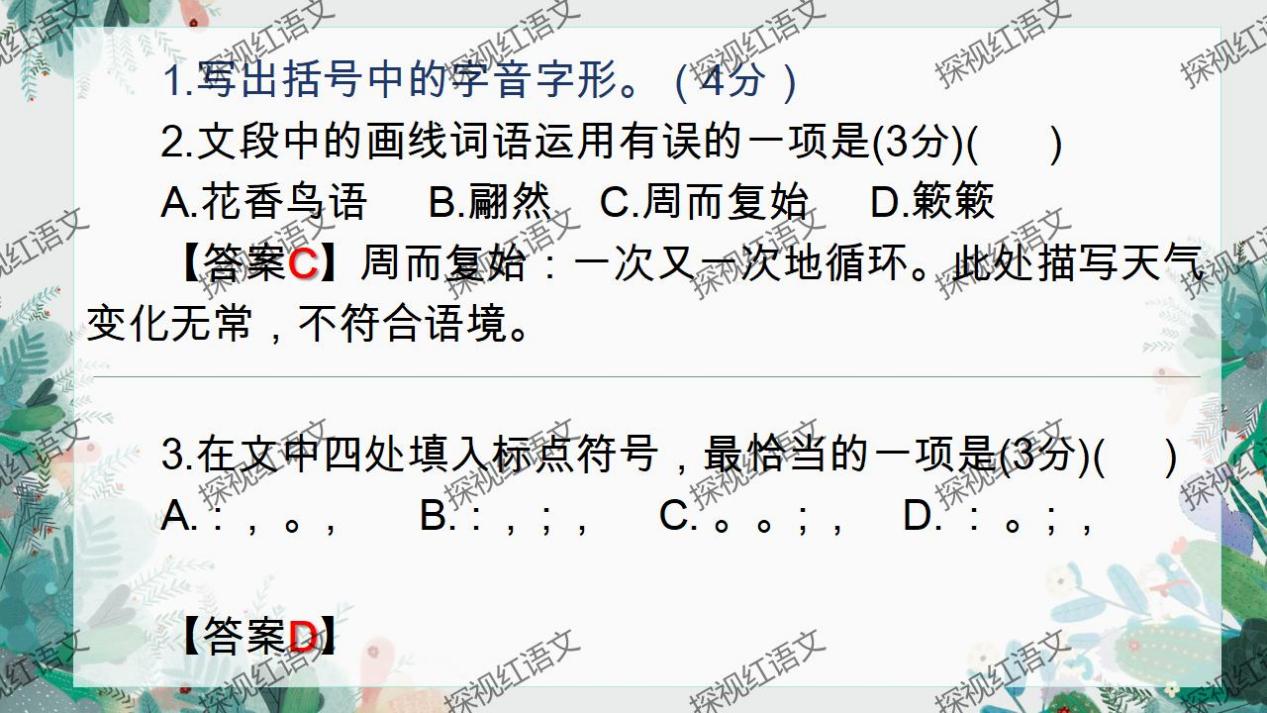 八下第二单元复习课件（标点+语序答题思路）_05